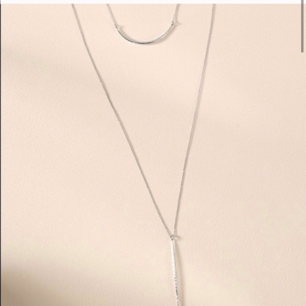 Stella & Dot Minimalist Versatile 2-in-1[SILVER] Kari DelicateLayering N… - Picture 2 of 8